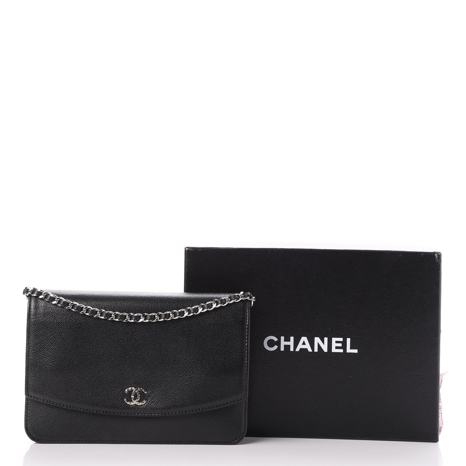 Chanel Caviar Sevruga Wallet On Chain WOC Black 9 of 9