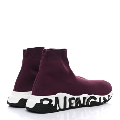Balenciaga Neoprene Knit Mens Speed Graffiti Sneakers 40 Prunge White Black 4 of 9