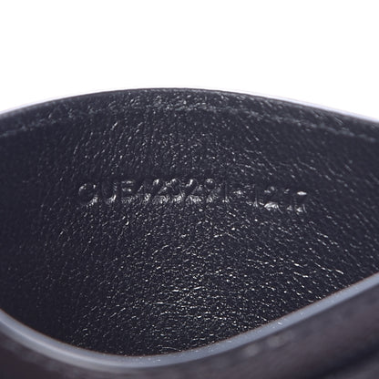 Saint Laurent Grain De Poudre Matelasse Chevron Monogram Credit Card Case Black 7 of 8