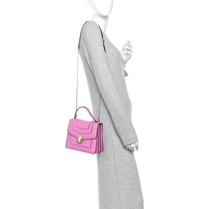 Bulgari Calfskin Serpenti Forever Top Handle Pink 2 of 12