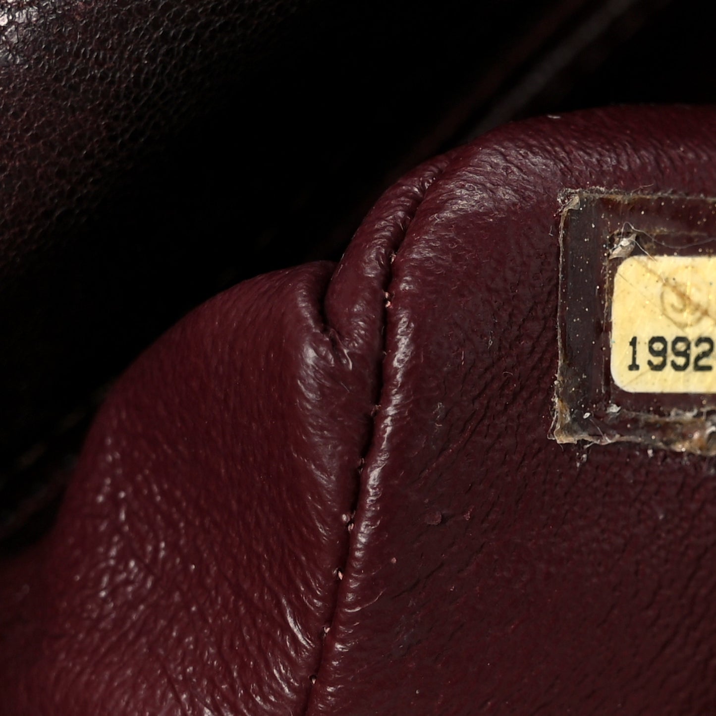Washed Lambskin Studded Metal Beauty Flap Burgundy