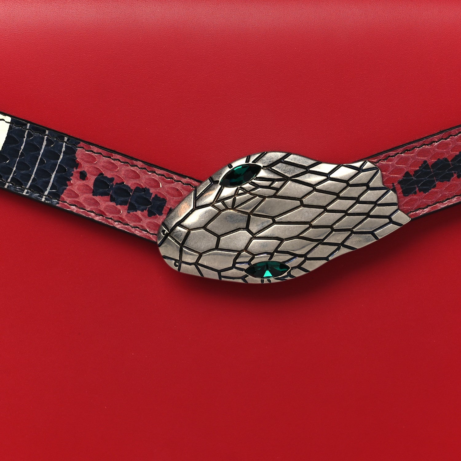 Gucci Calfskin Snakeskin Small Lilith Top Handle Bag Red 8 of 10