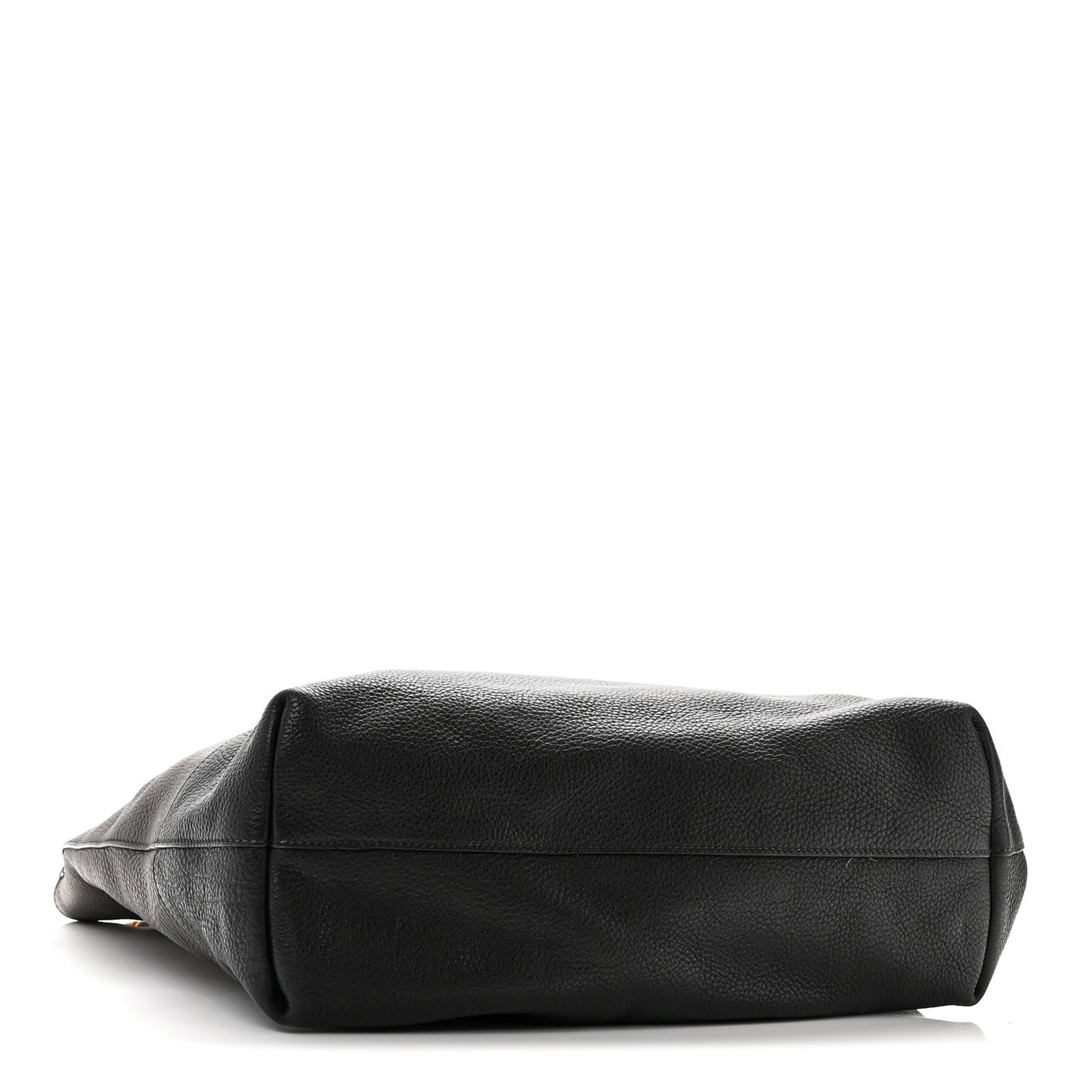 Vitello Daino Bi-Color Shopping Tote Marmo Black