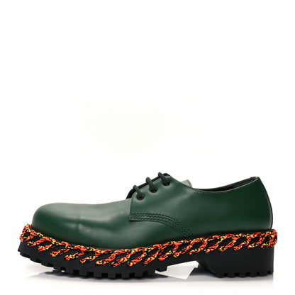Balenciaga Calfskin Braided Derby Loafers 41 Green 1 of 9