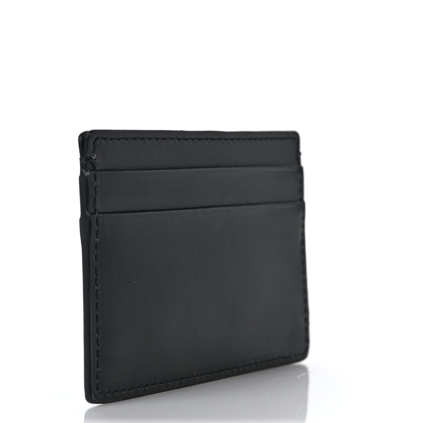 Calfskin Logo Card Holder Black