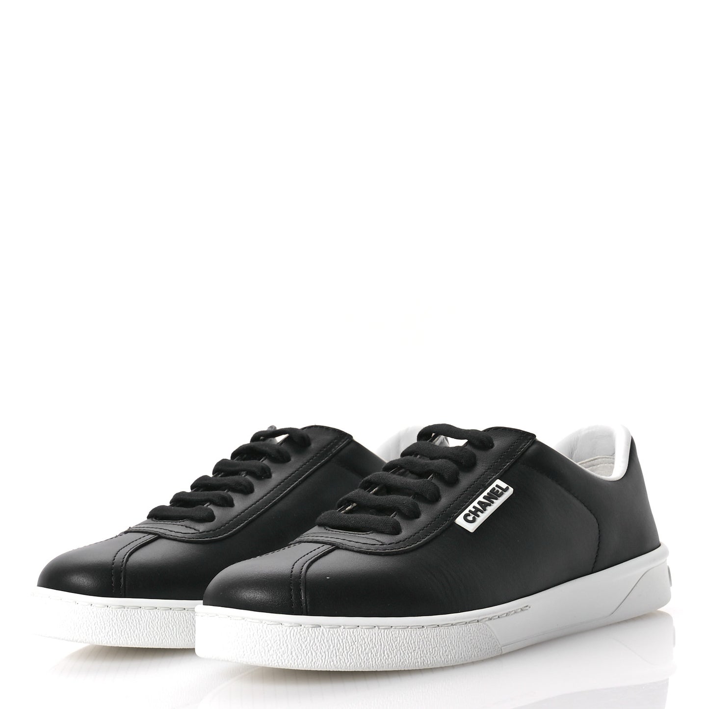 Calfskin CC Womens Sneakers 38 Black