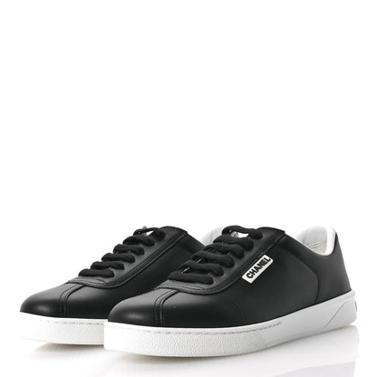 Chanel Calfskin CC Womens Sneakers 38 Black 4 of 8