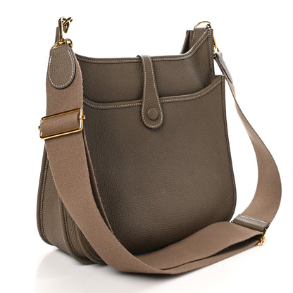 Hermes Taurillon Clemence Evelyne III PM Etoupe 3 of 10