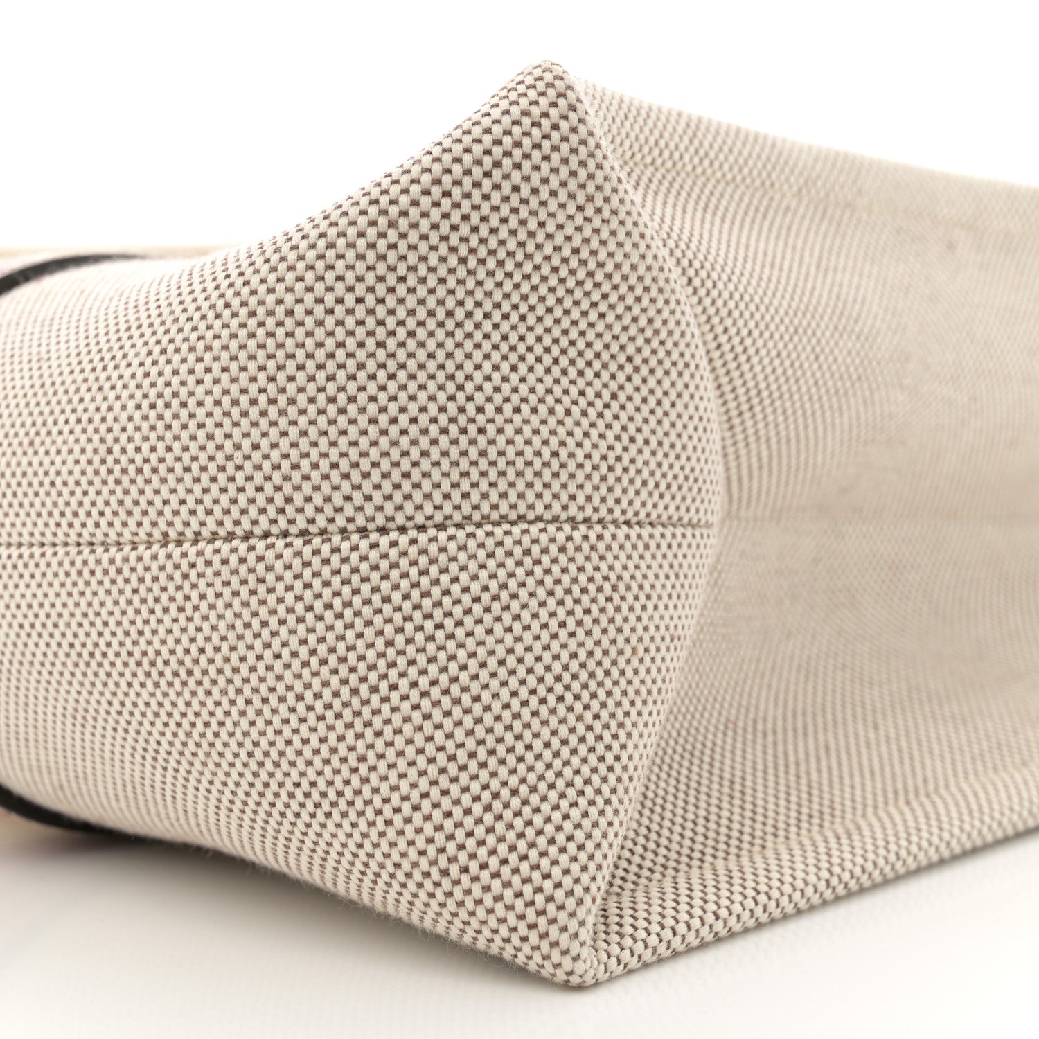 Chloe Cotton Calfskin Large Woody Ribbon Tote White Brown 10 of 10