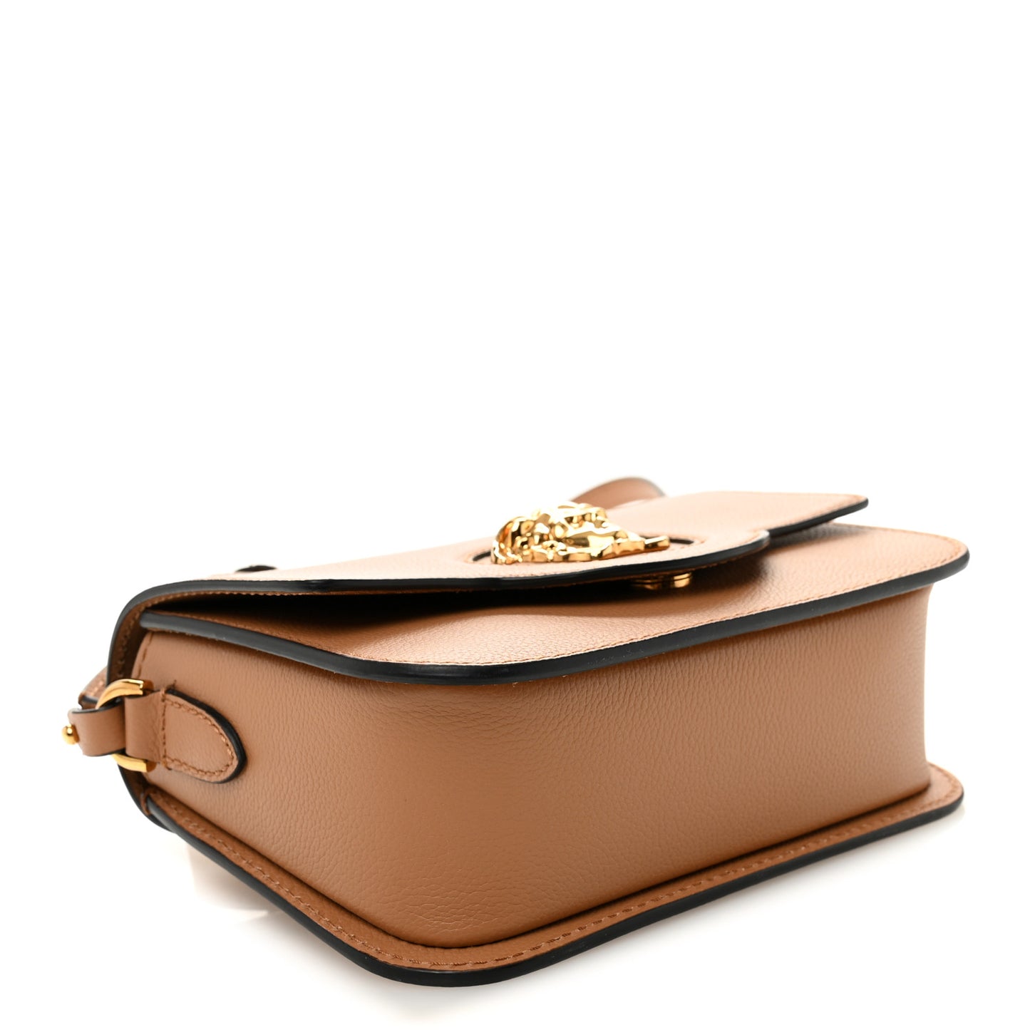 Grained Calfskin La Medusa Flap Shoulder Bag Brown
