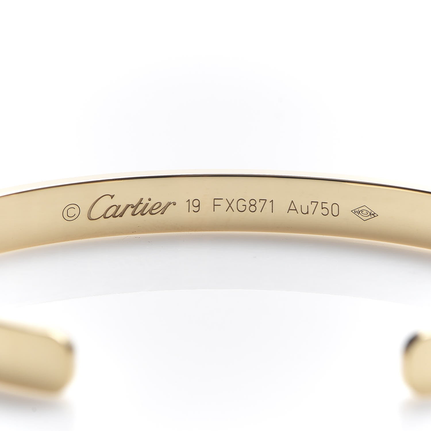 Cartier 18K Yellow Gold LOVE Cuff Bracelet 19 4 of 6