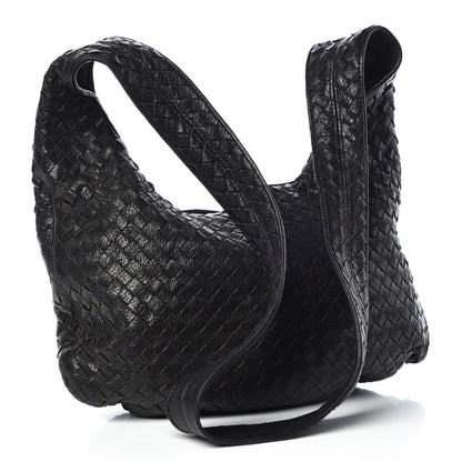Bottega Veneta Nappa Intrecciato Shoulder Bag Black 3 of 17