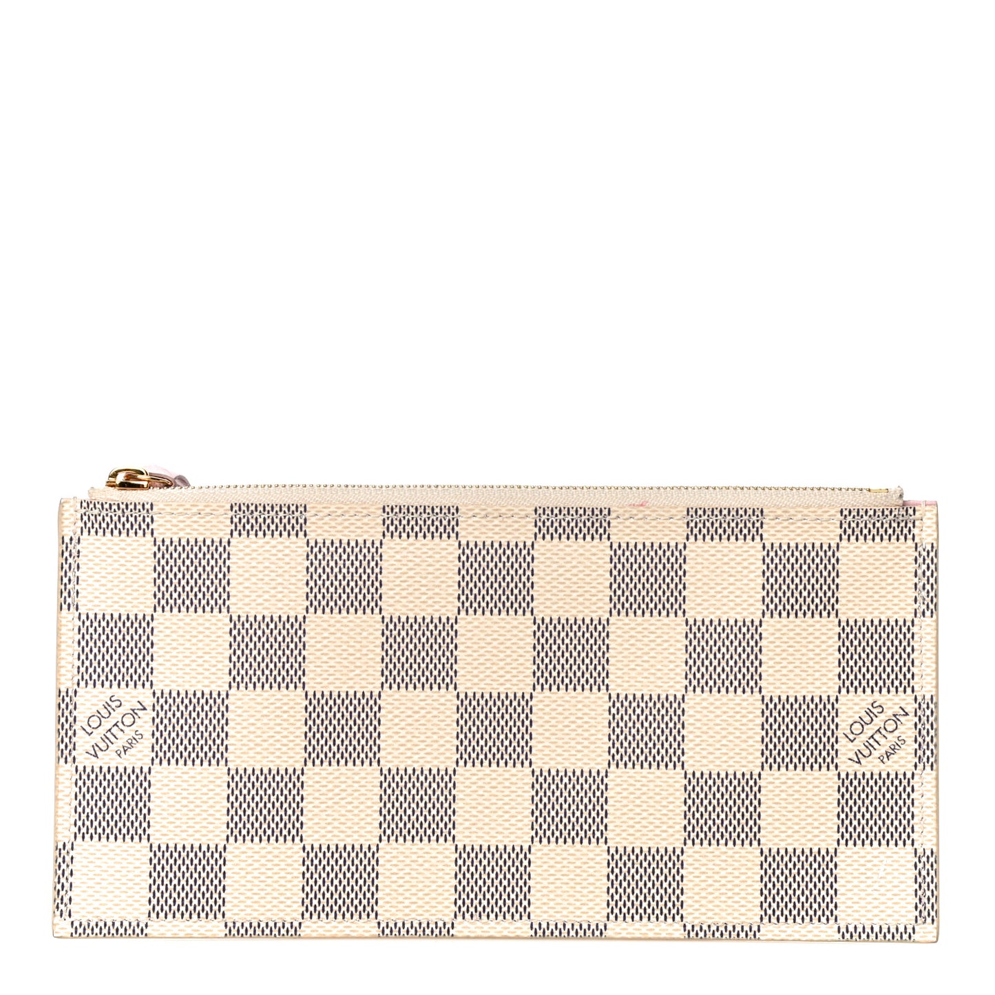 Damier Azur Pochette Felicie Chain Wallet Rose Ballerine