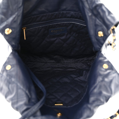 Chanel Shiny Calfskin Quilted Small Chanel 22 Navy 6 of 12