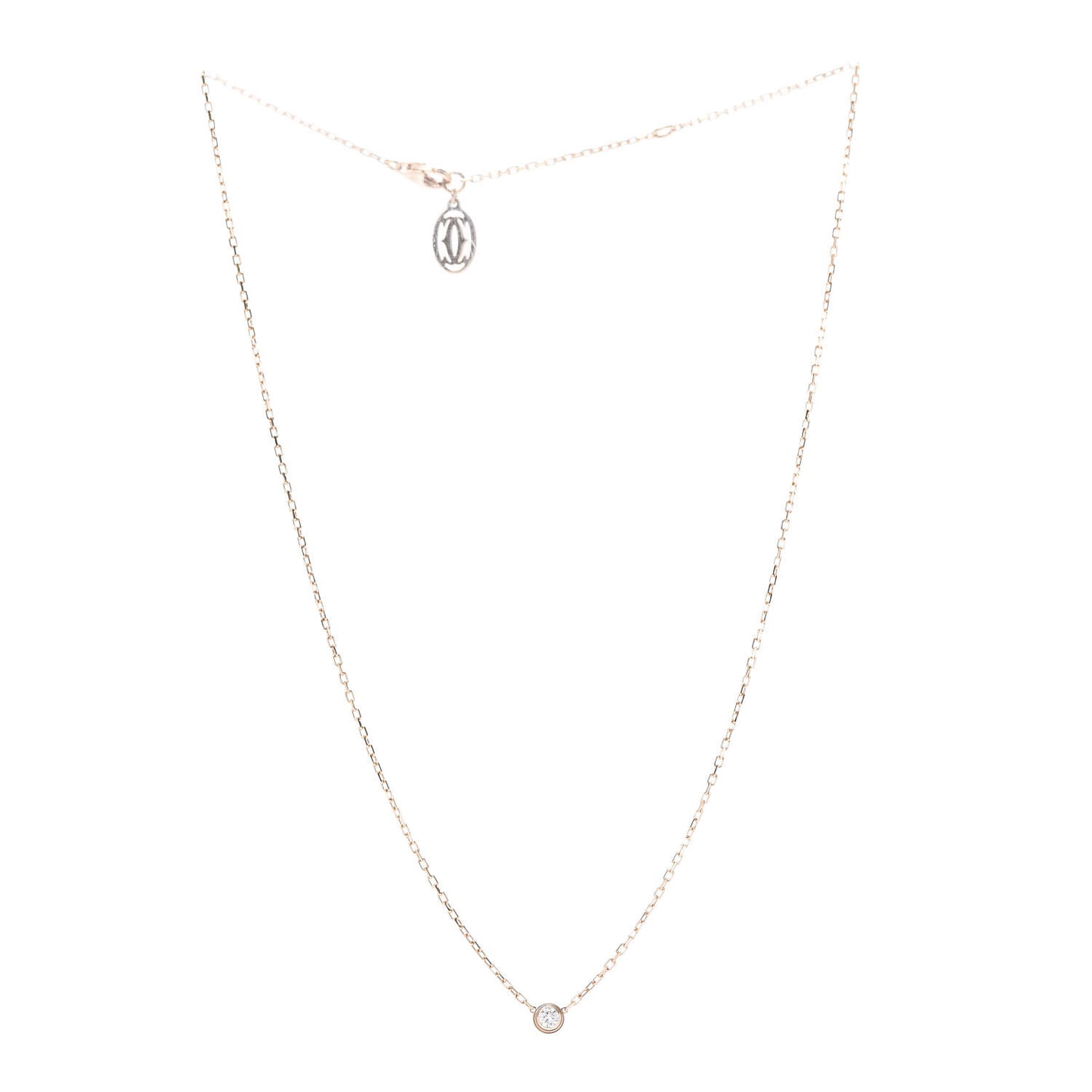 18K Pink Gold Diamond XS D'Amour Pendant Necklace