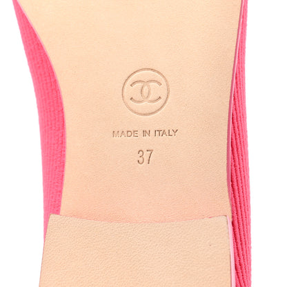 Chanel Embroidered Fabric Cap Toe CC Ballerina Flats 37 Dark Pink 7 of 10