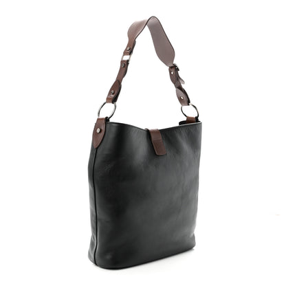 Saint Laurent Calfskin Ring Tote Black Brown 3 of 11