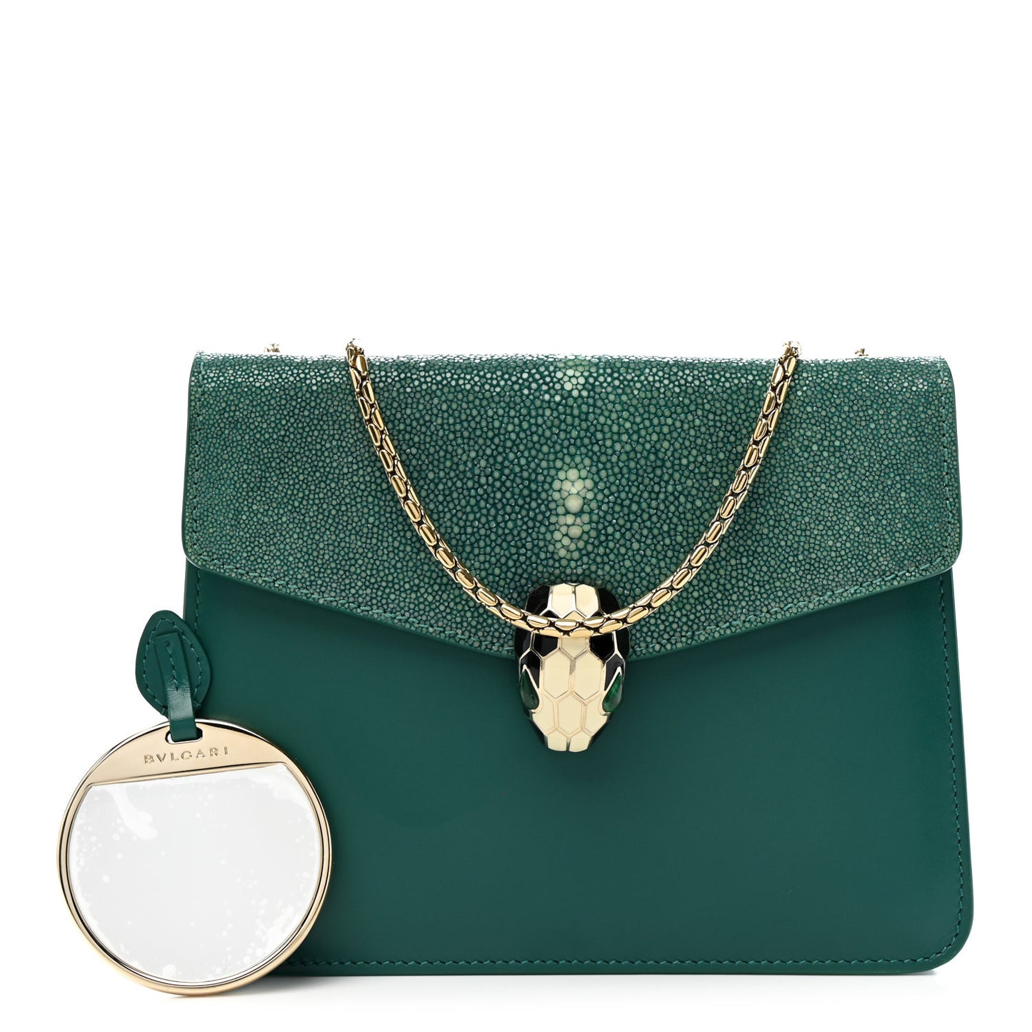Galuchat Calfskin Serpenti Forever Crossbody Bag Green