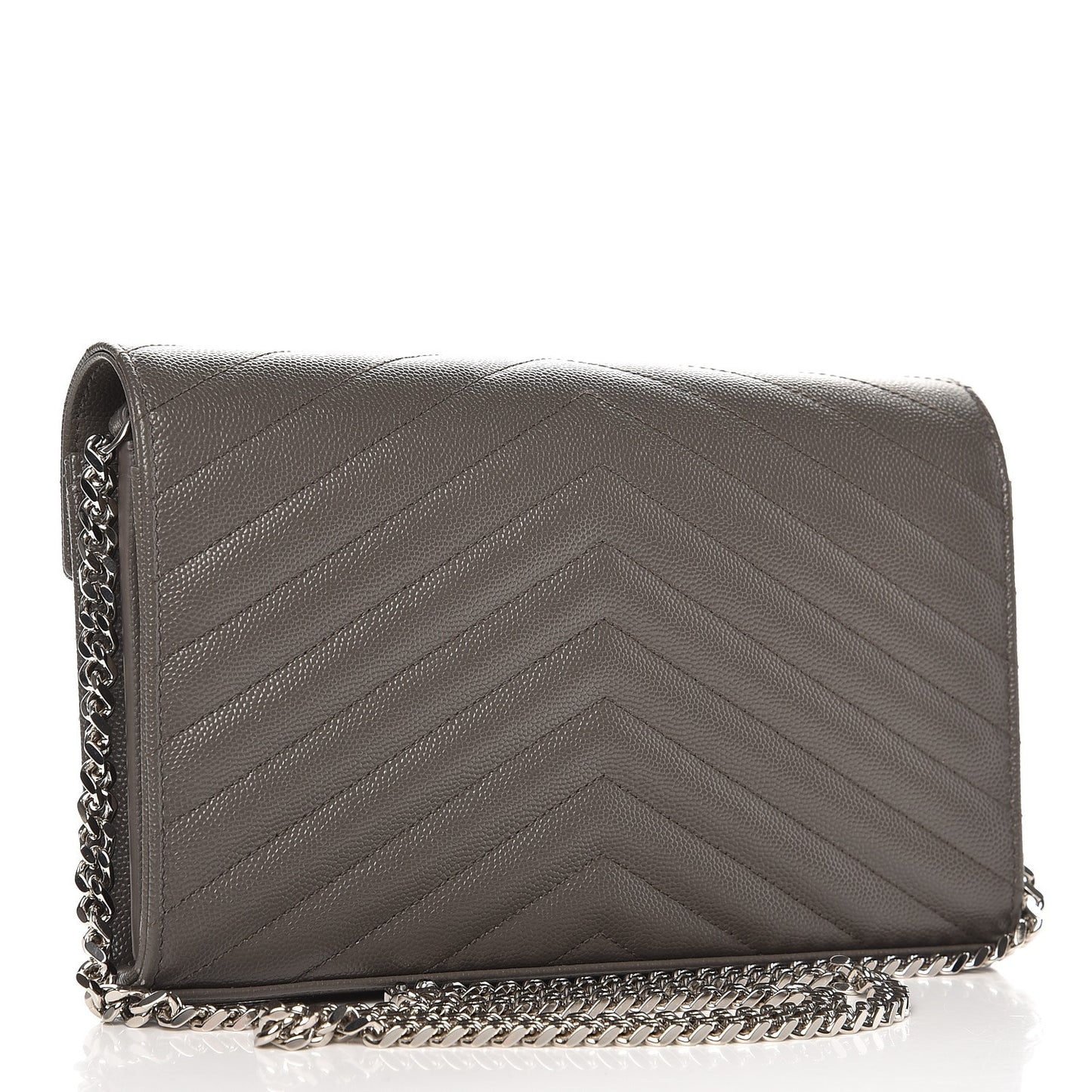 Grain De Poudre Matelasse Chevron Monogram Chain Wallet Earth