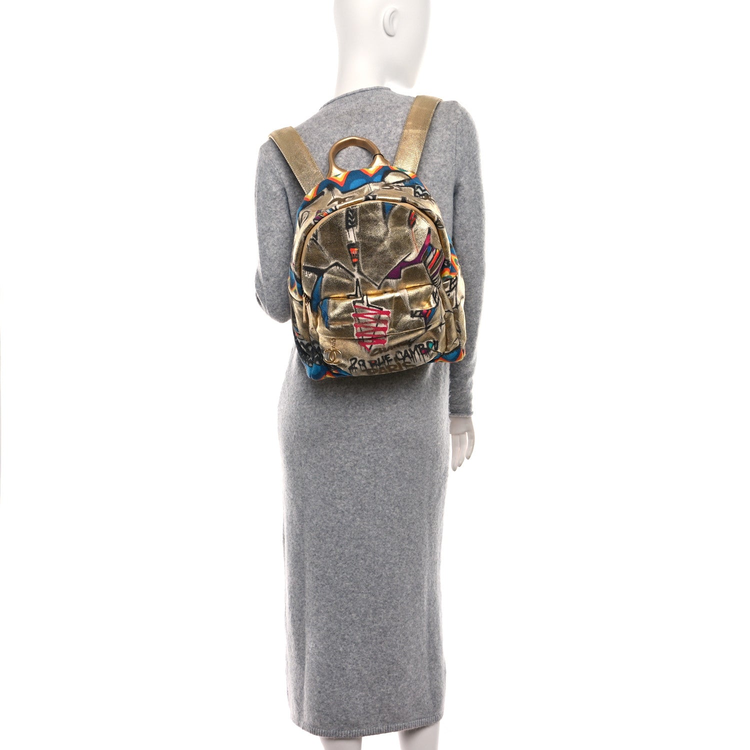 Chanel Graffiti Printed Canvas Street Spirit Backpack Multicolor 2 of 11