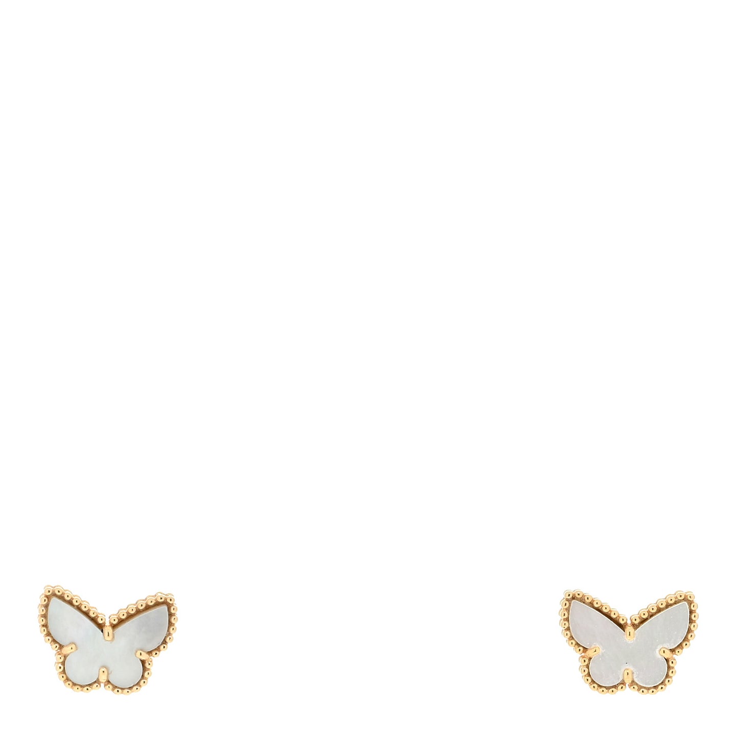 18K Yellow Gold Mother of Pearl Sweet Alhambra Butterfly Earrings