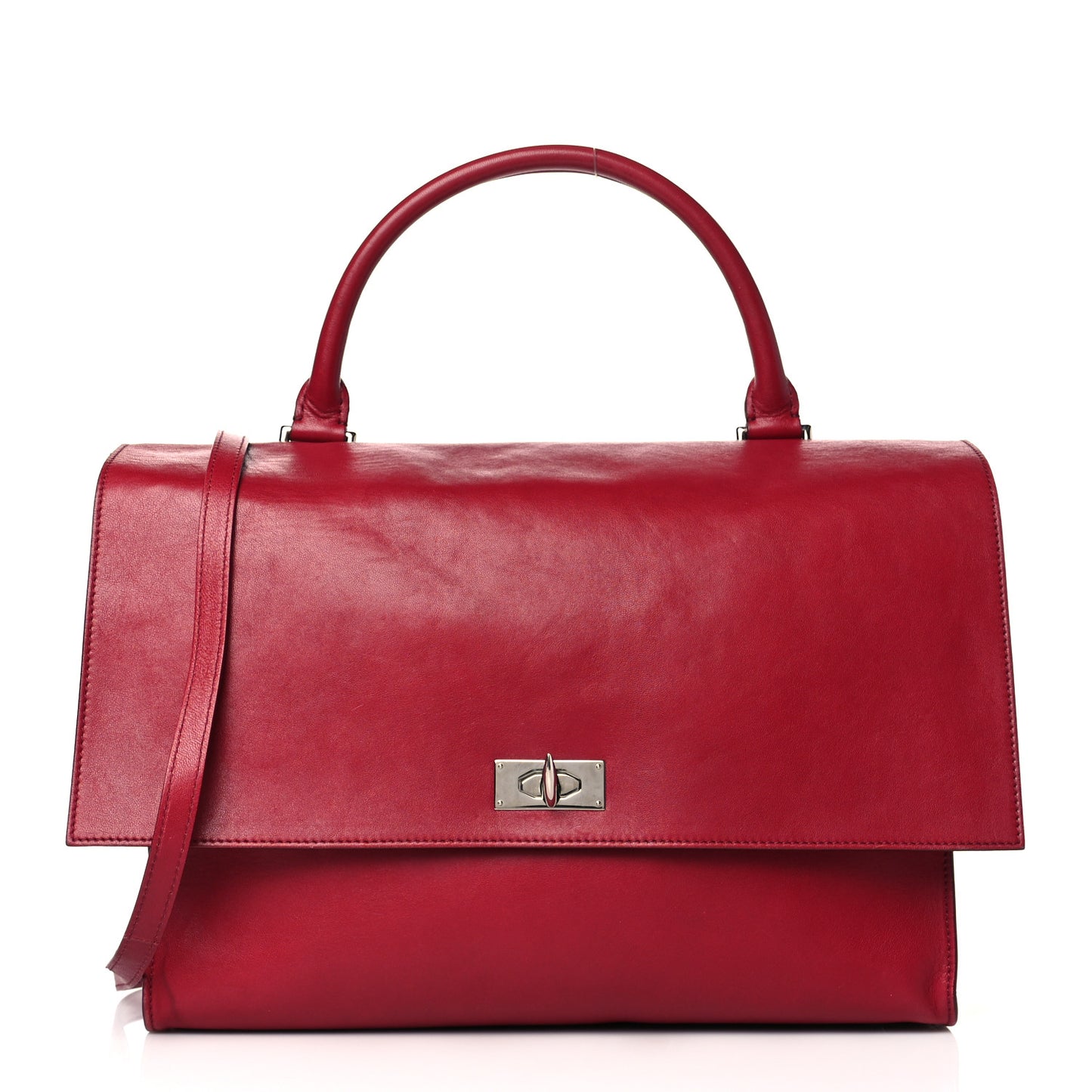 Lambskin Medium Shark Lock Satchel Red