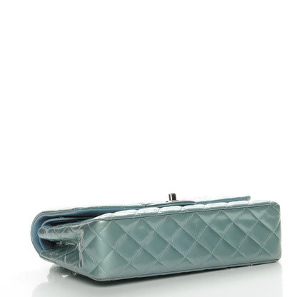 Chanel Patent Calfskin Quilted Medium Double Flap Turquoise 4 of 8