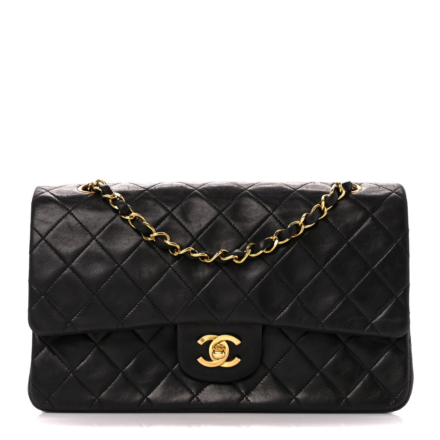 Chanel Lambskin Quilted Medium Double Flap Black 1 of 11
