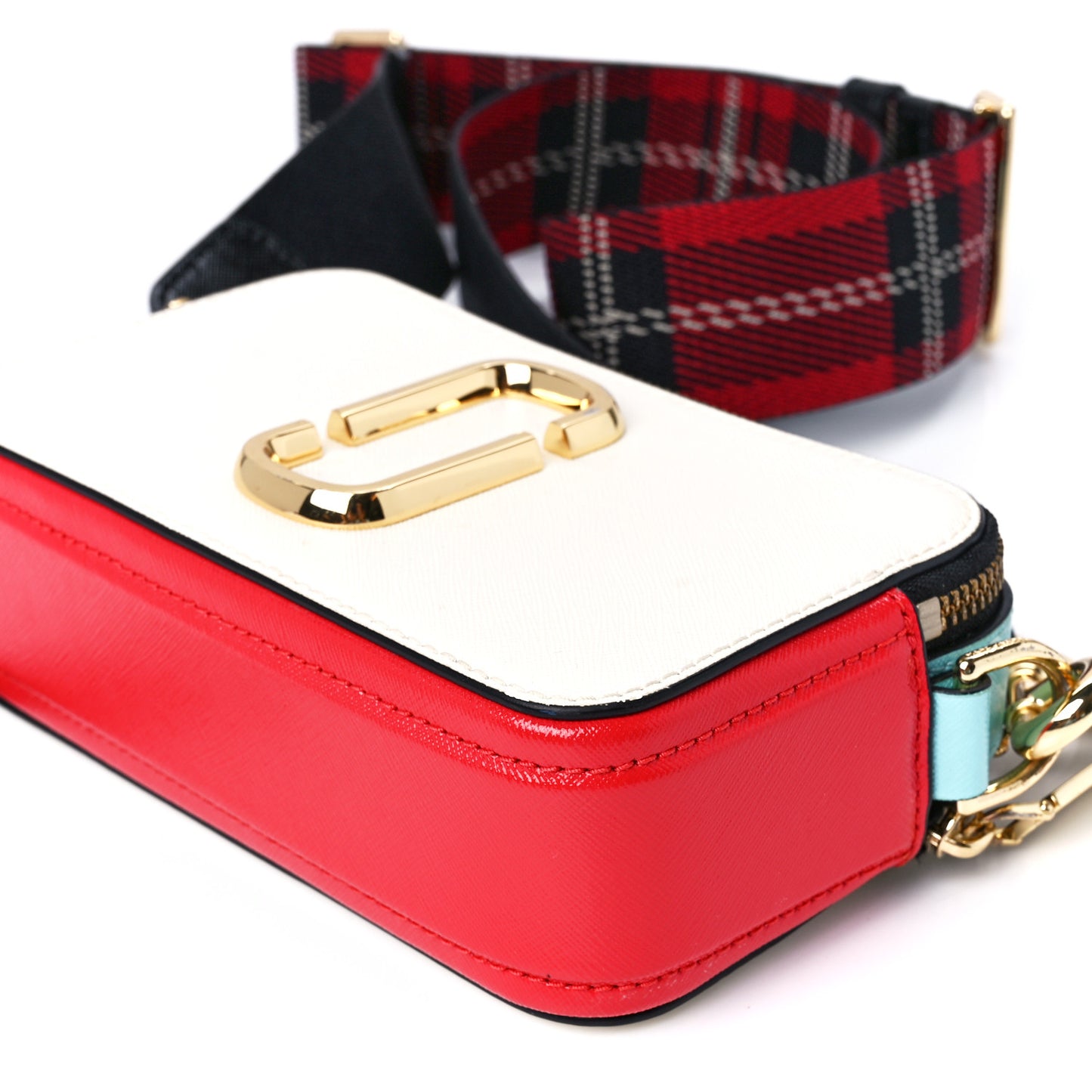 Saffiano Small Snapshot Camera Bag Porcelain Multi