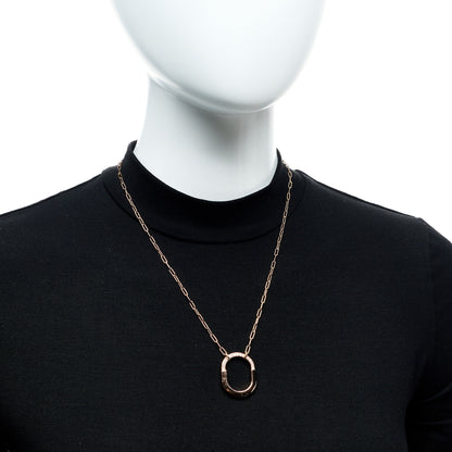 Tiffany 18K Rose Gold Diamond Medium Lock Pendant Necklace 2 of 6