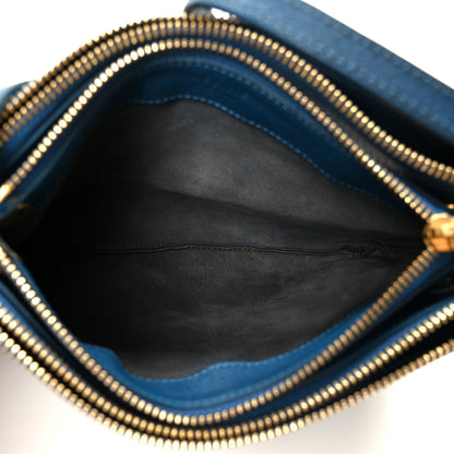 Celine Goatskin Small Trio Crossbody Bag Blue 5 of 12