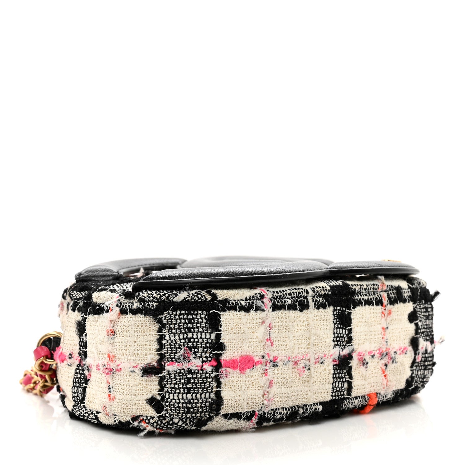 Chanel Tweed Lambskin Quilted Coco Midnight Camera Case White Black Multicolor 5 of 11