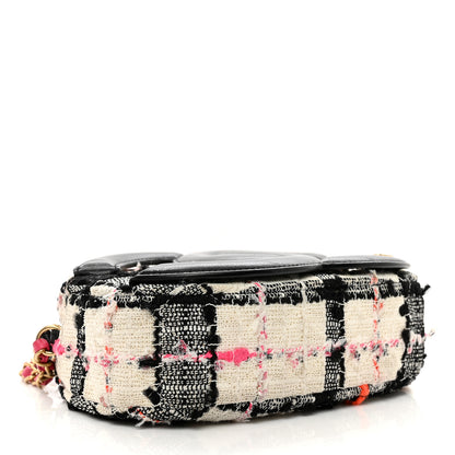 Chanel Tweed Lambskin Quilted Coco Midnight Camera Case White Black Multicolor 5 of 11