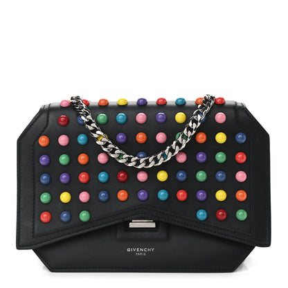 Givenchy Calfskin Studded Bow Cut Chain Bag Black 1 of 11