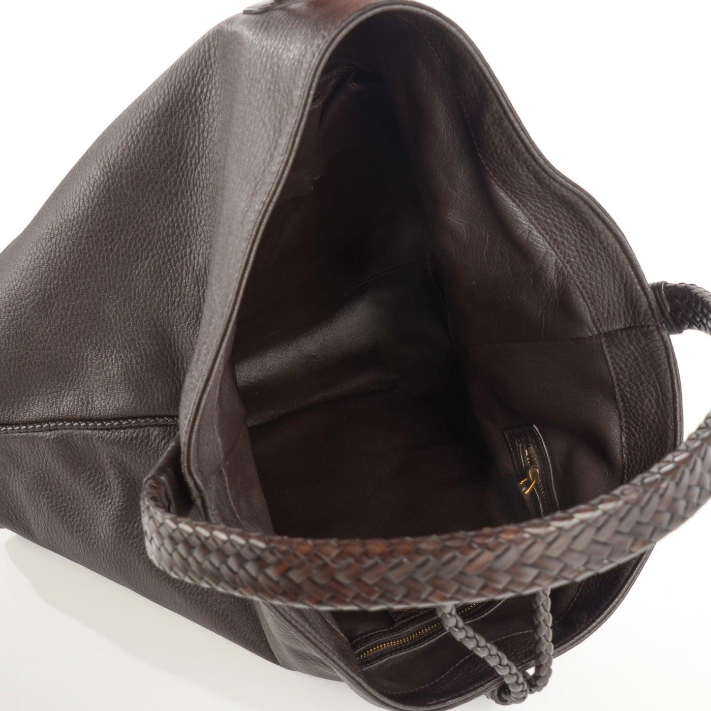 Deerskin Large Hip Bamboo Hobo Dark Cocoa