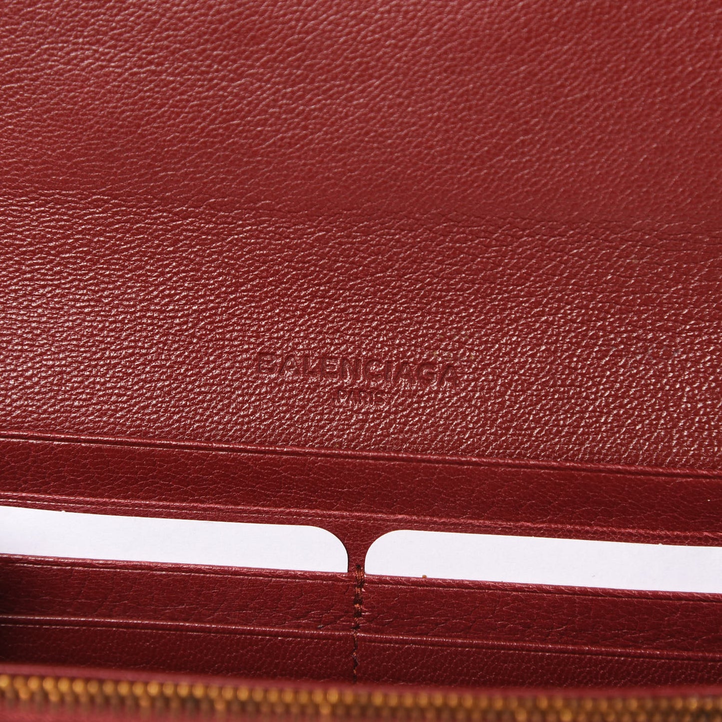 Chevre Gold Metallic Edge Hardware Money Wallet Bordeaux