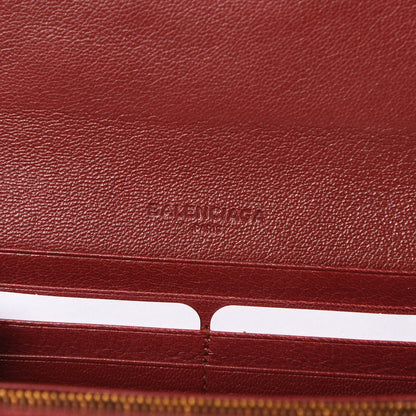 Balenciaga Chevre Gold Metallic Edge Hardware Money Wallet Bordeaux 6 of 8