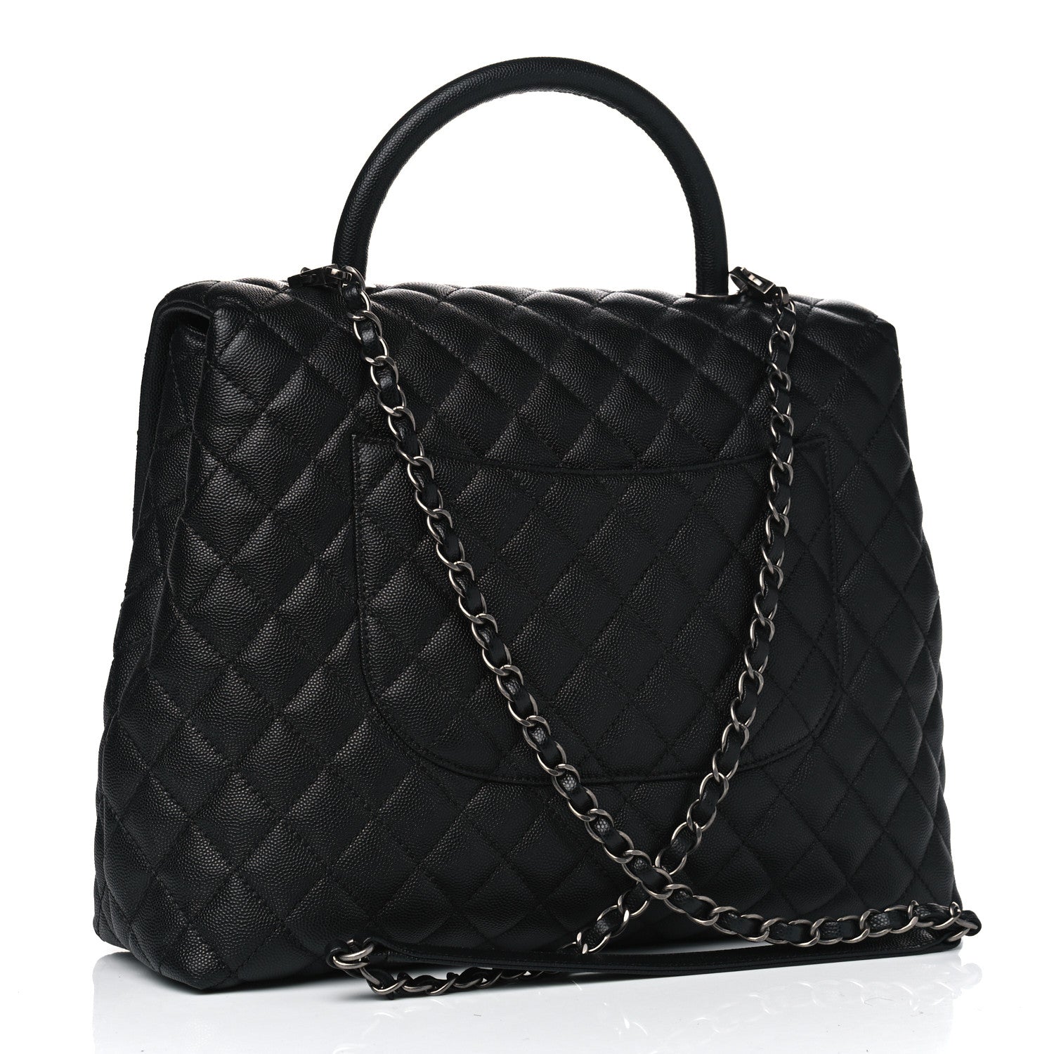 Chanel Caviar Quilted Large Coco Handle Flap Black 2 of 4