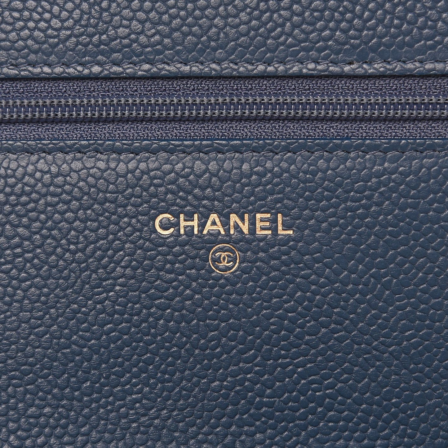 Caviar Quilted Boy Wallet On Chain WOC Blue
