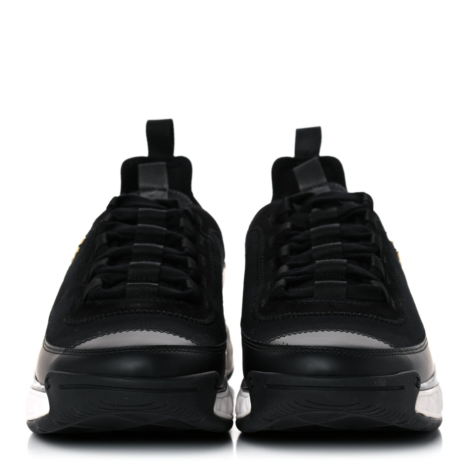 Chanel Velvet Calfskin Mixed Fibers CC Sneakers 42 Black 2 of 9
