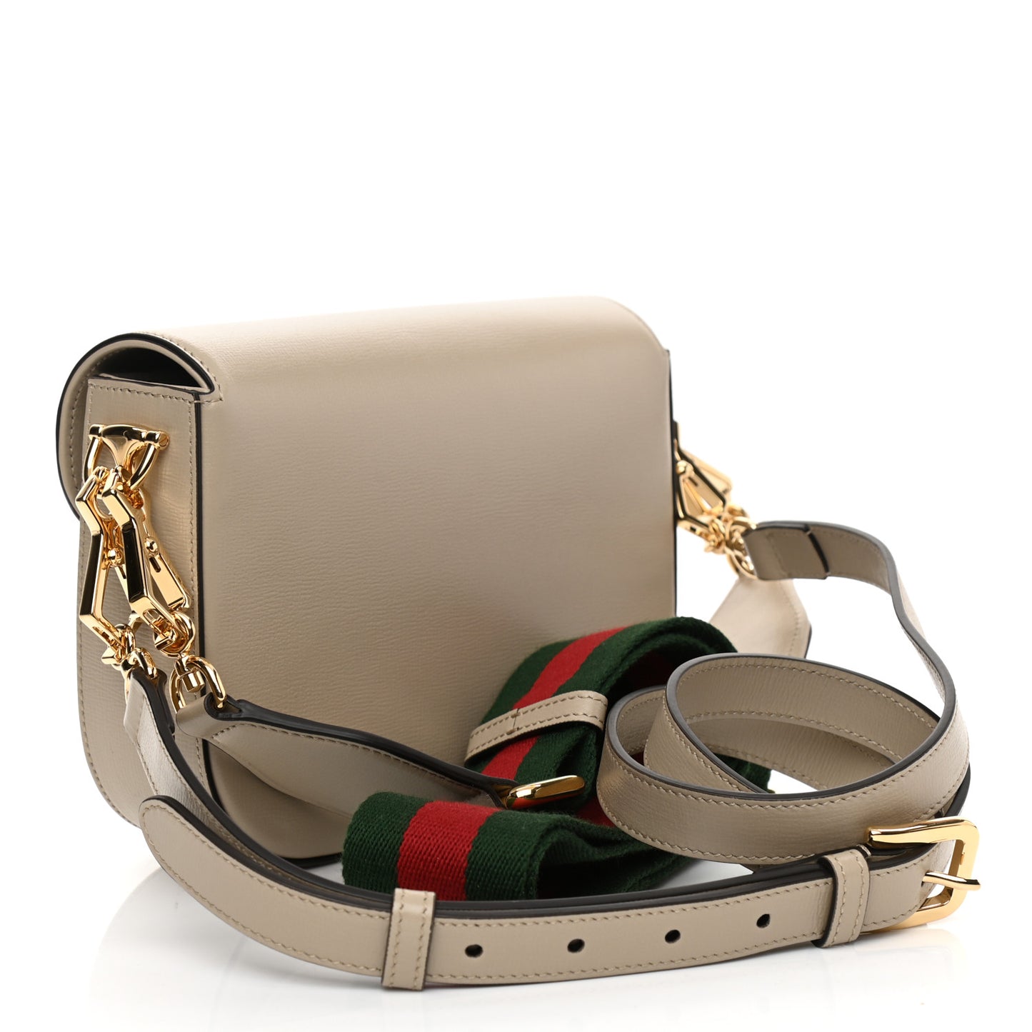 Azalea Calfskin Web Mini Horsebit 1955 Shoulder Bag Oatmeal