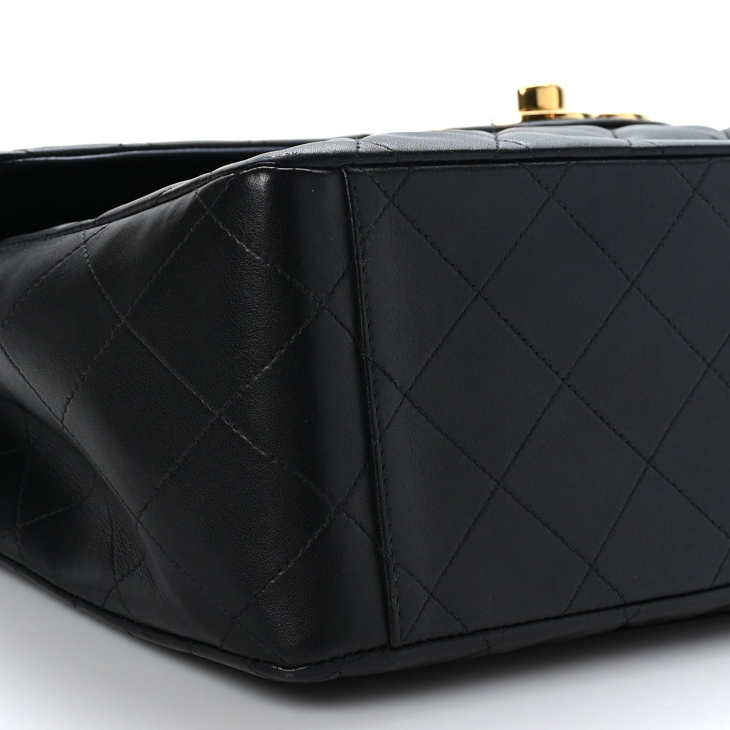 Lambskin Quilted XL Jumbo Single Flap Black