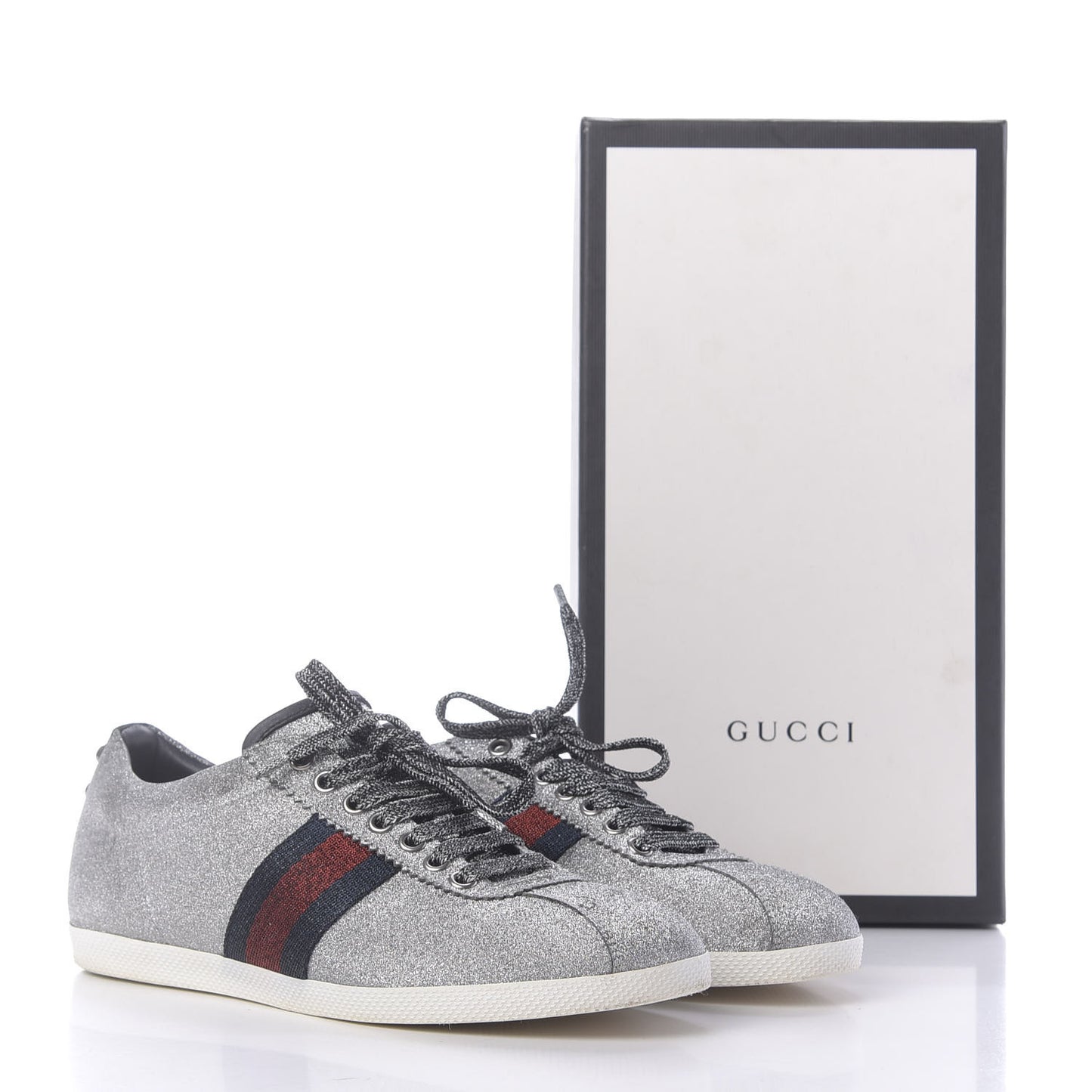 Glitter Fabric Studded Womens Web Sneakers 39 Silver