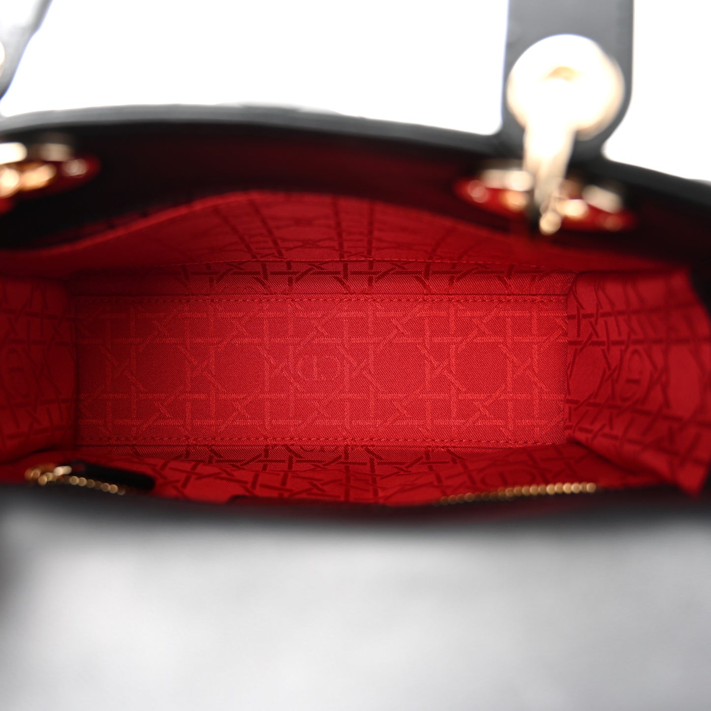 CHRISTIAN DIOR Lambskin Cannage Small My ABCDior Lady Dior Black