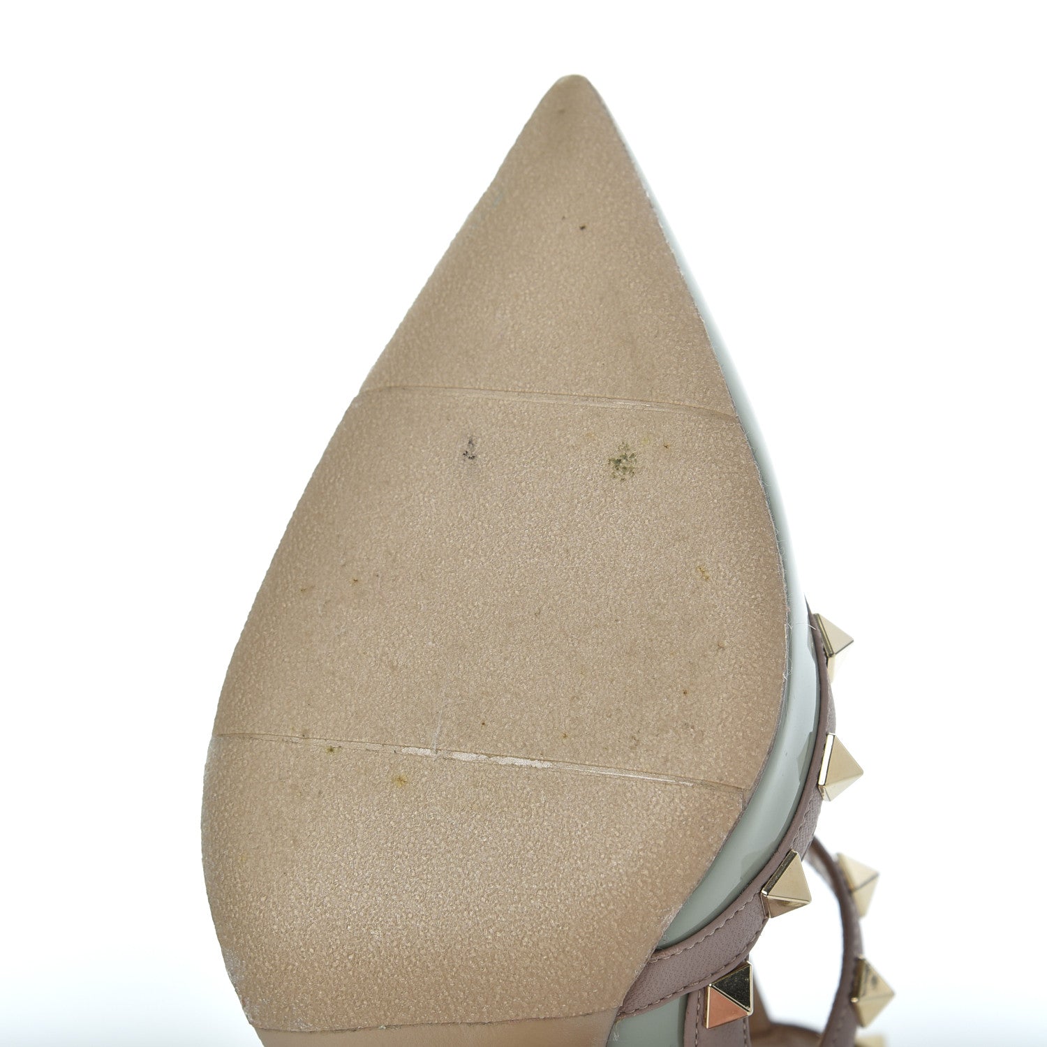 Valentino Garavani Patent Nappa Rockstud Ankle Strap 100mm Pumps 37.5 Green Tea Sorbet Poudre 13 of 16