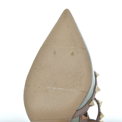Valentino Garavani Patent Nappa Rockstud Ankle Strap 100mm Pumps 37.5 Green Tea Sorbet Poudre 13 of 16