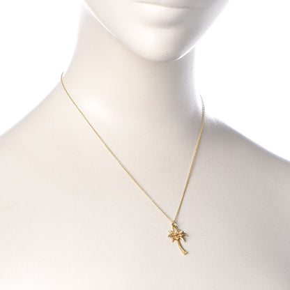 Tiffany 18K Yellow Gold Palm Tree Pendant Necklace 2 of 6
