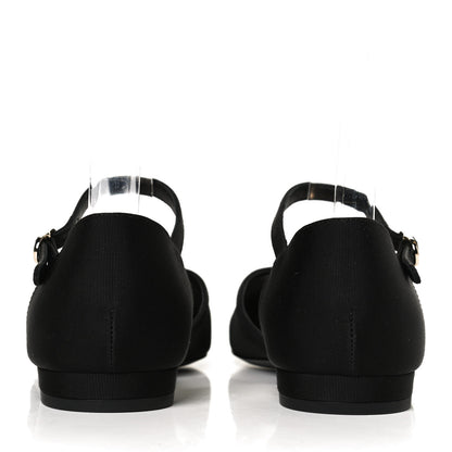 Chanel Mesh Grosgrain Cap Toe CC Flats 37 Black 6 of 12
