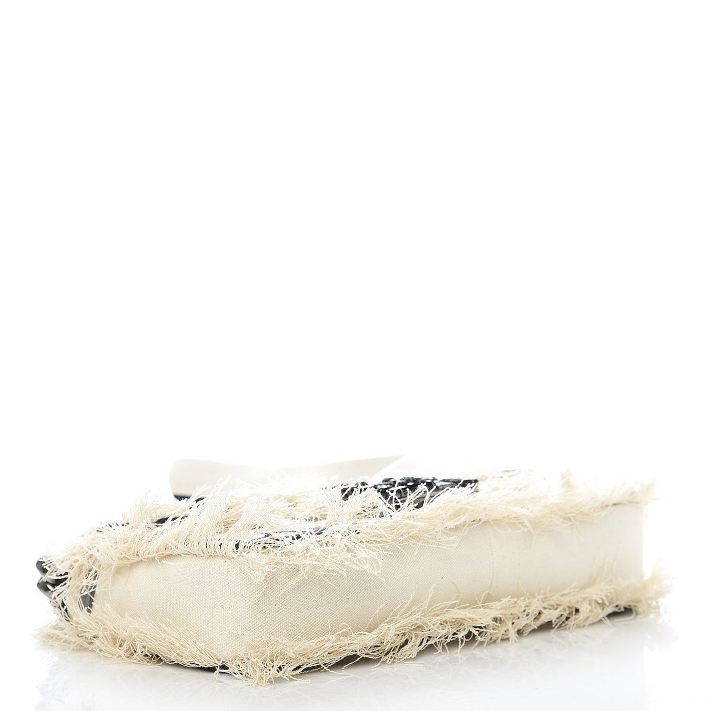 Canvas Nappa Rose Embroidered Baguette Grezzo Black
