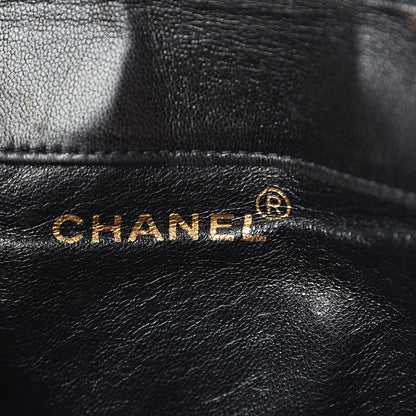 Chanel Lambskin Quilted Drawstring Backpack Black 6 of 10